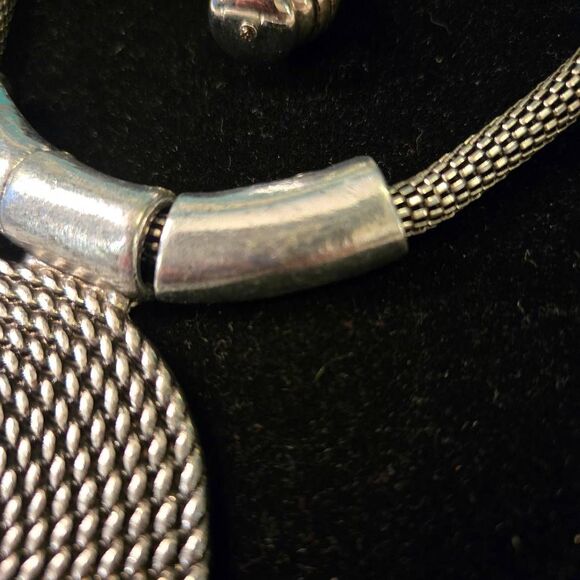 NWOT Silver Necklace + Earrings Chunky - Picture 6 of 8